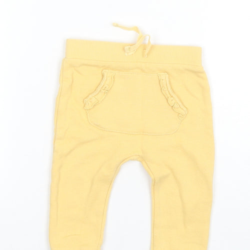 George Baby Yellow  Cotton Jogger Trousers Size 6-9 Months