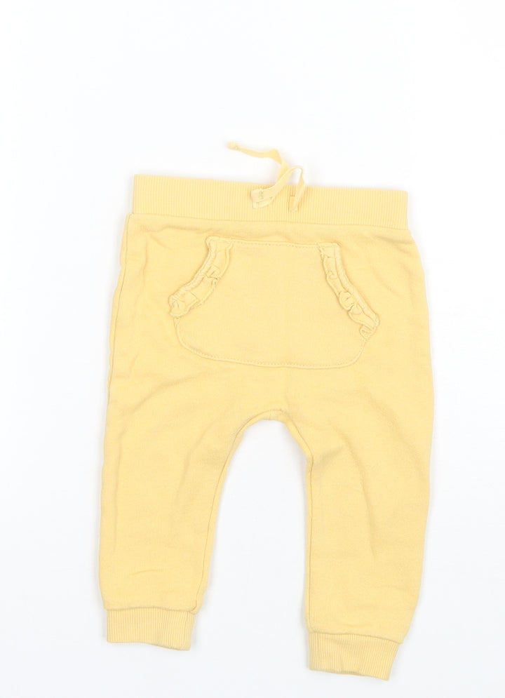 George Baby Yellow  Cotton Jogger Trousers Size 6-9 Months