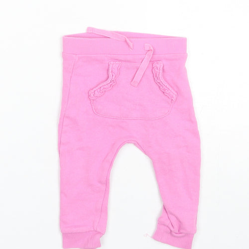 George Baby Pink  Cotton Jogger Trousers Size 6-9 Months