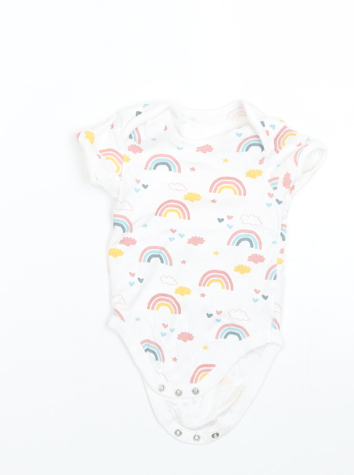 George Baby White  Cotton Romper One-Piece Size 9-12 Months
