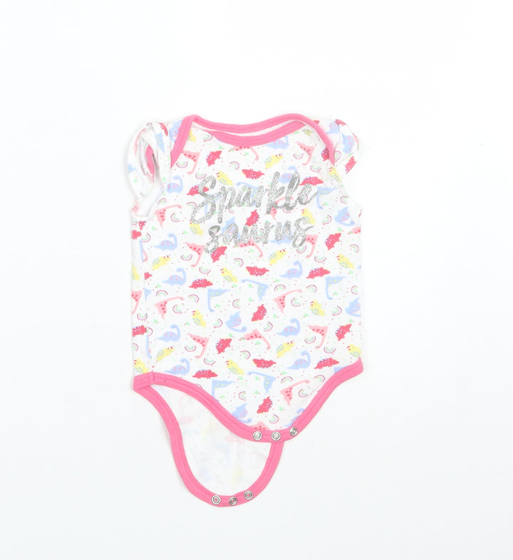 Pep&Co Baby White Cotton Romper One-Piece Size 6-9 Months