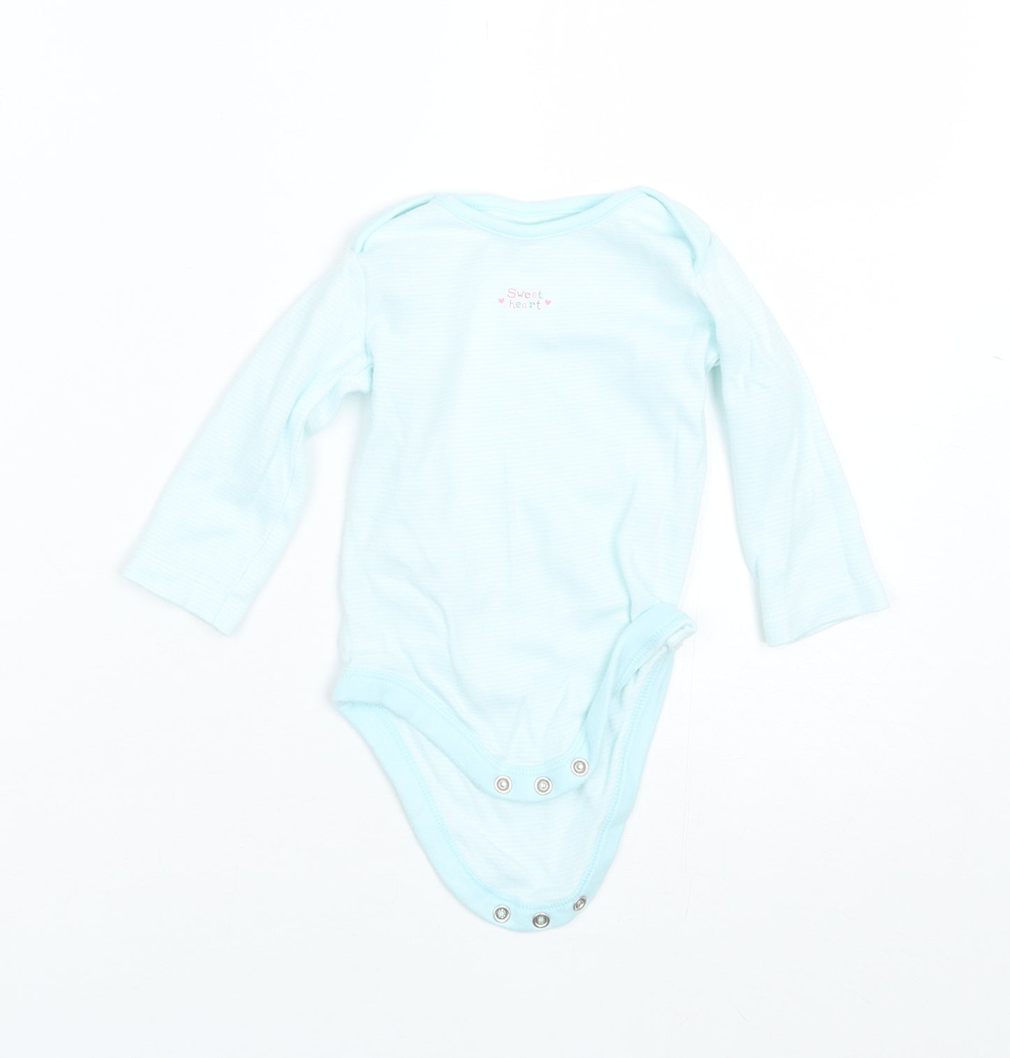 TU Baby Blue Striped Cotton Romper One-Piece Size 6-9 Months