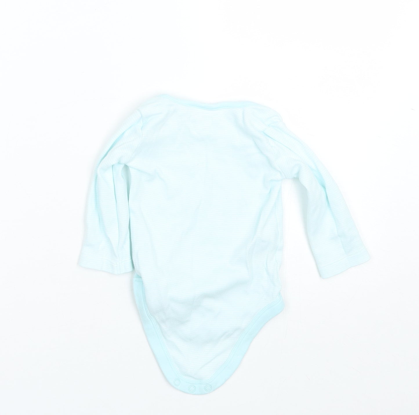 TU Baby Blue Striped Cotton Romper One-Piece Size 6-9 Months