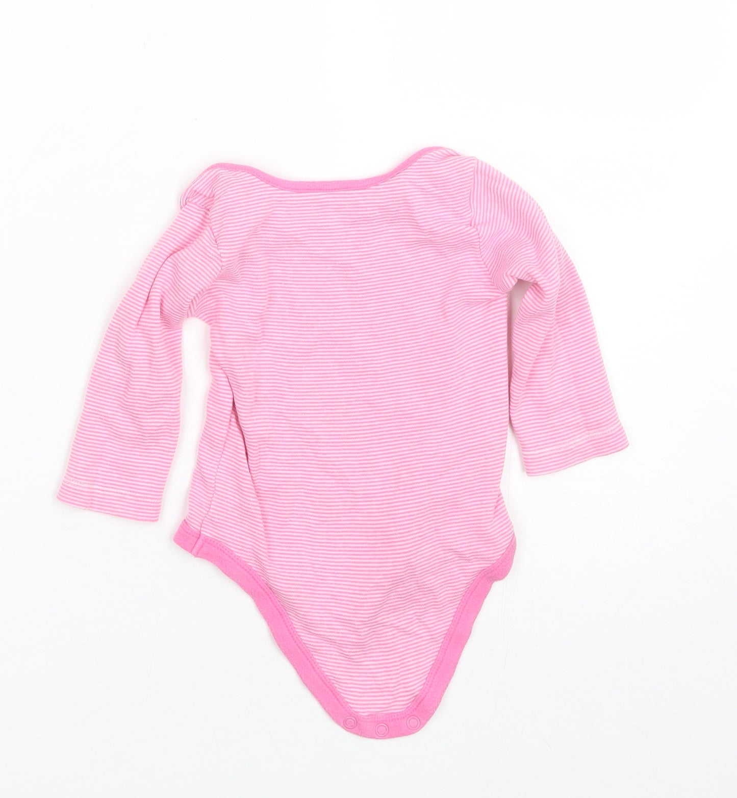 TU Baby Pink Striped Cotton Romper One-Piece Size 6-9 Months