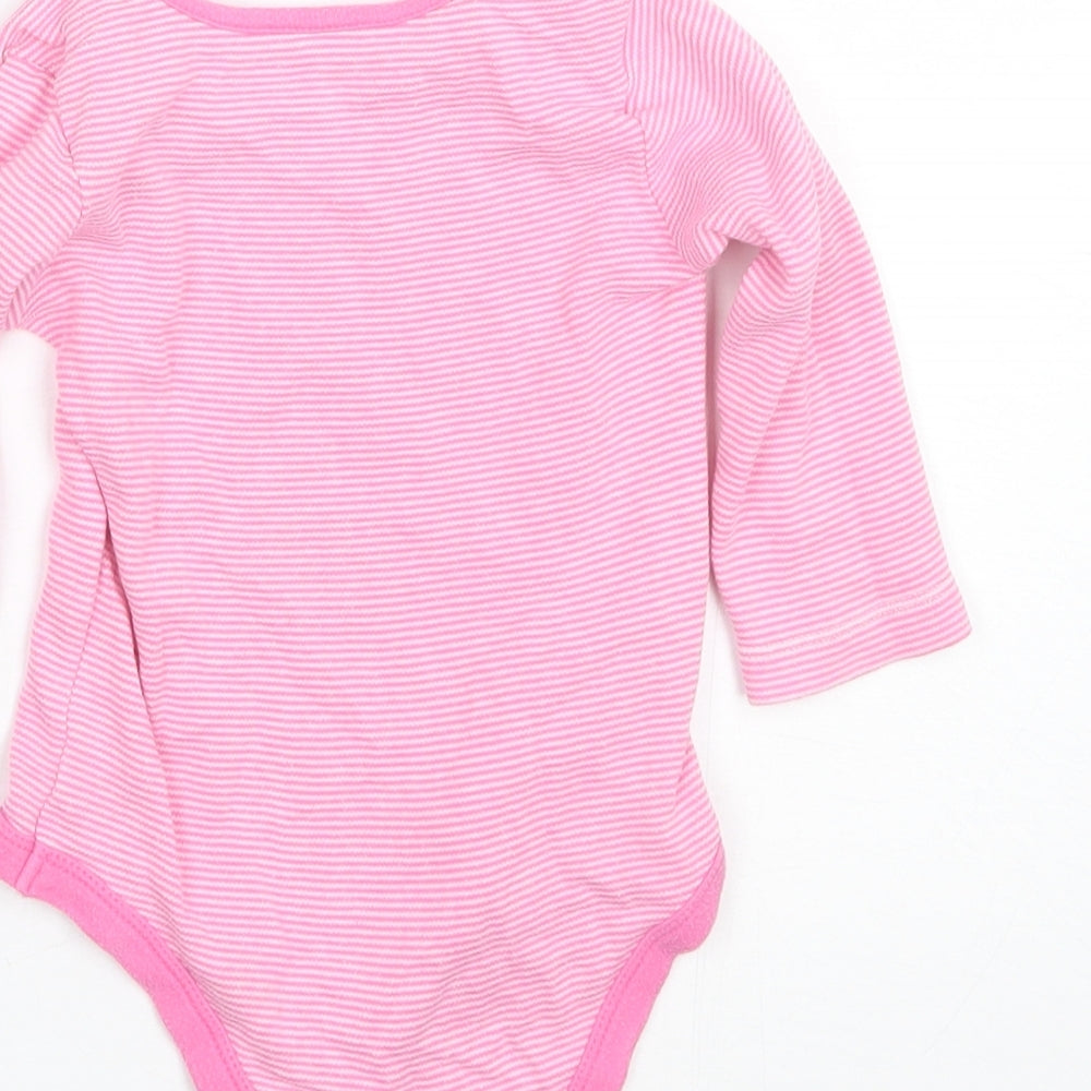 TU Baby Pink Striped Cotton Romper One-Piece Size 6-9 Months