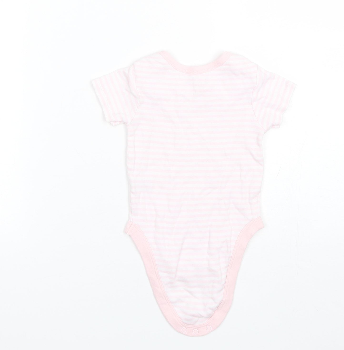 Pure Baby Baby Pink Striped Cotton Romper One-Piece Size 3-6 Months