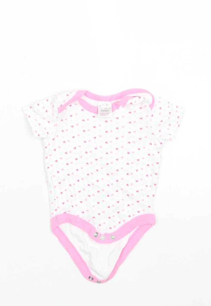 Moon & Stars Baby White Cotton Romper One-Piece Size 3-6 Months