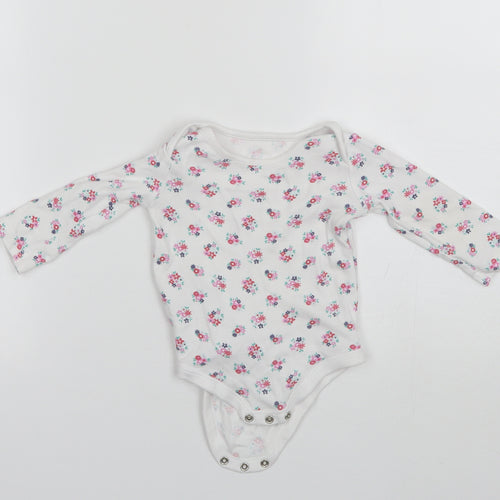 TU Baby White Floral Cotton Romper One-Piece Size 6-9 Months