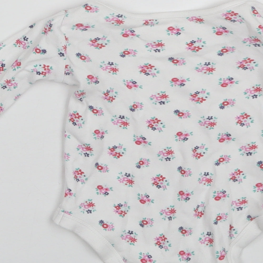 TU Baby White Floral Cotton Romper One-Piece Size 6-9 Months