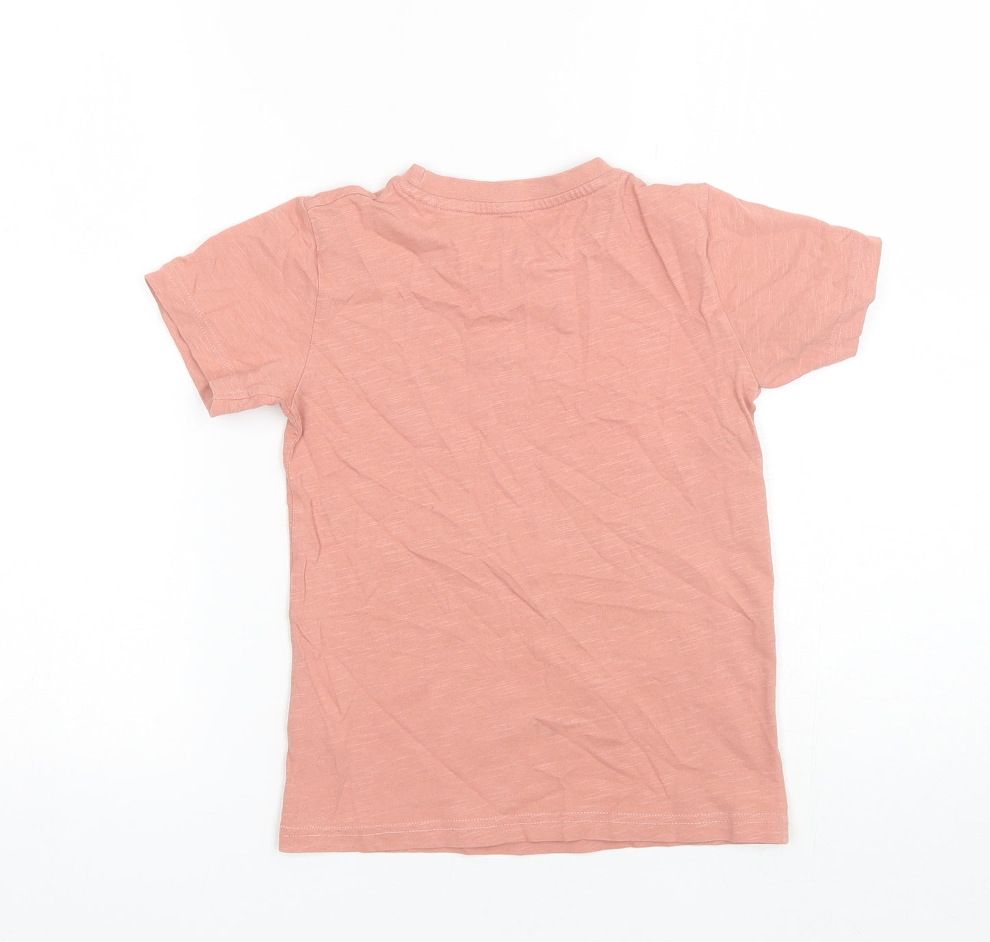 NEXT Boys Pink  Cotton Basic T-Shirt Size 5-6 Years Round Neck