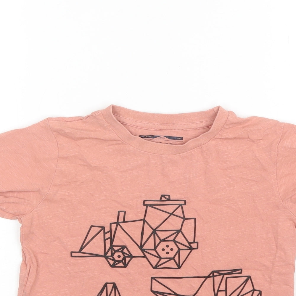 NEXT Boys Pink  Cotton Basic T-Shirt Size 5-6 Years Round Neck