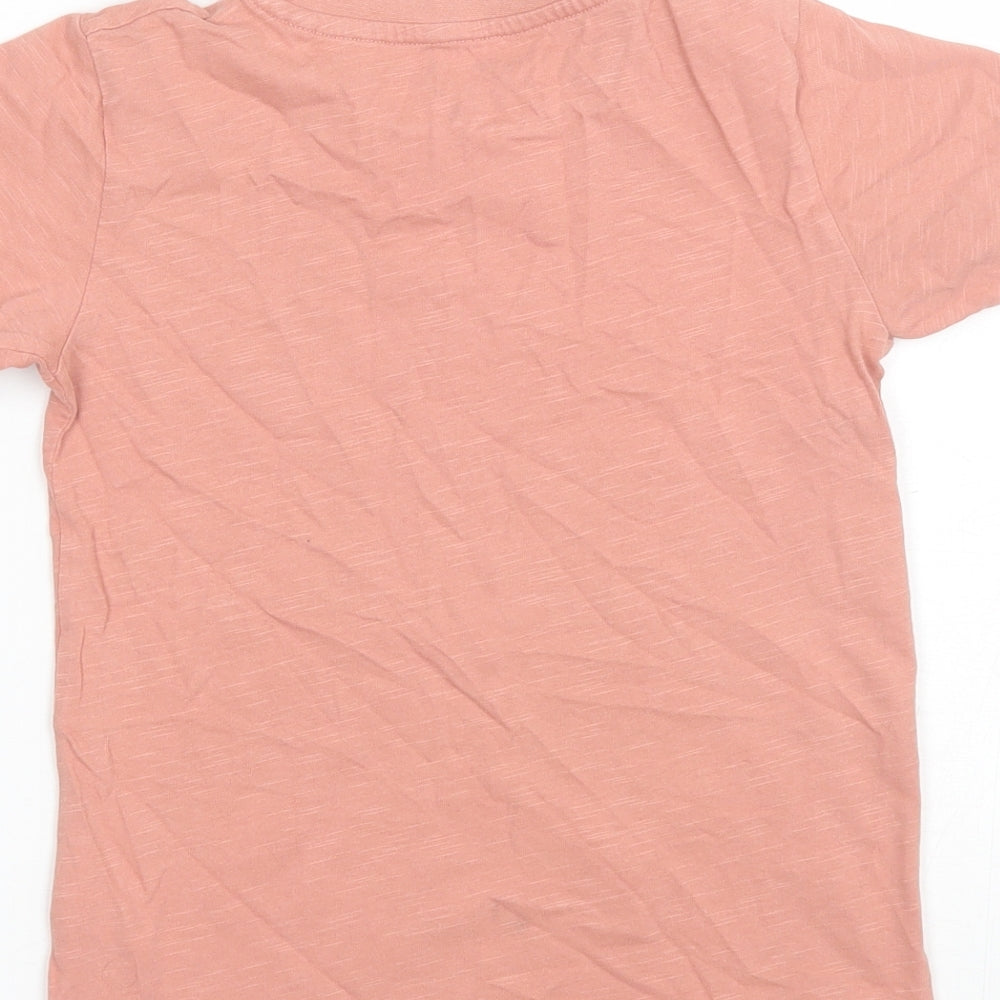 NEXT Boys Pink  Cotton Basic T-Shirt Size 5-6 Years Round Neck