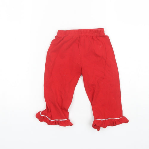 Preworn Girls Red  Cotton Blend Bloomer Trousers Size 2 Years  Regular
