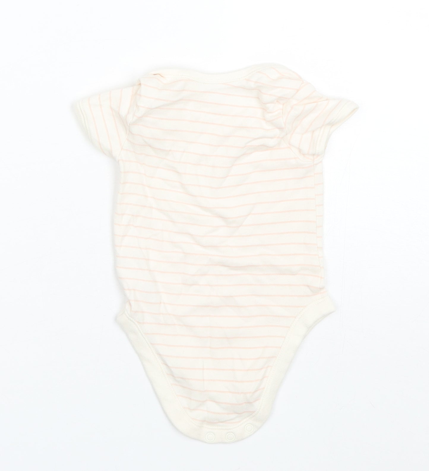 George Baby Beige Striped Cotton Romper One-Piece Size 9-12 Months