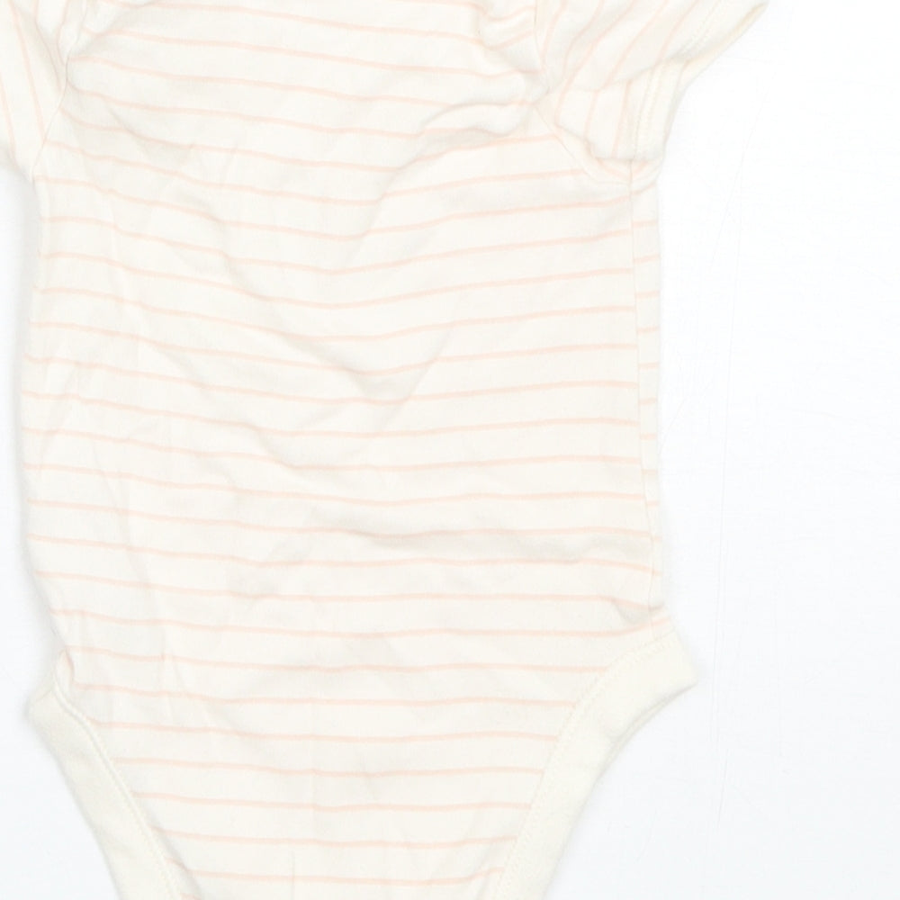 George Baby Beige Striped Cotton Romper One-Piece Size 9-12 Months