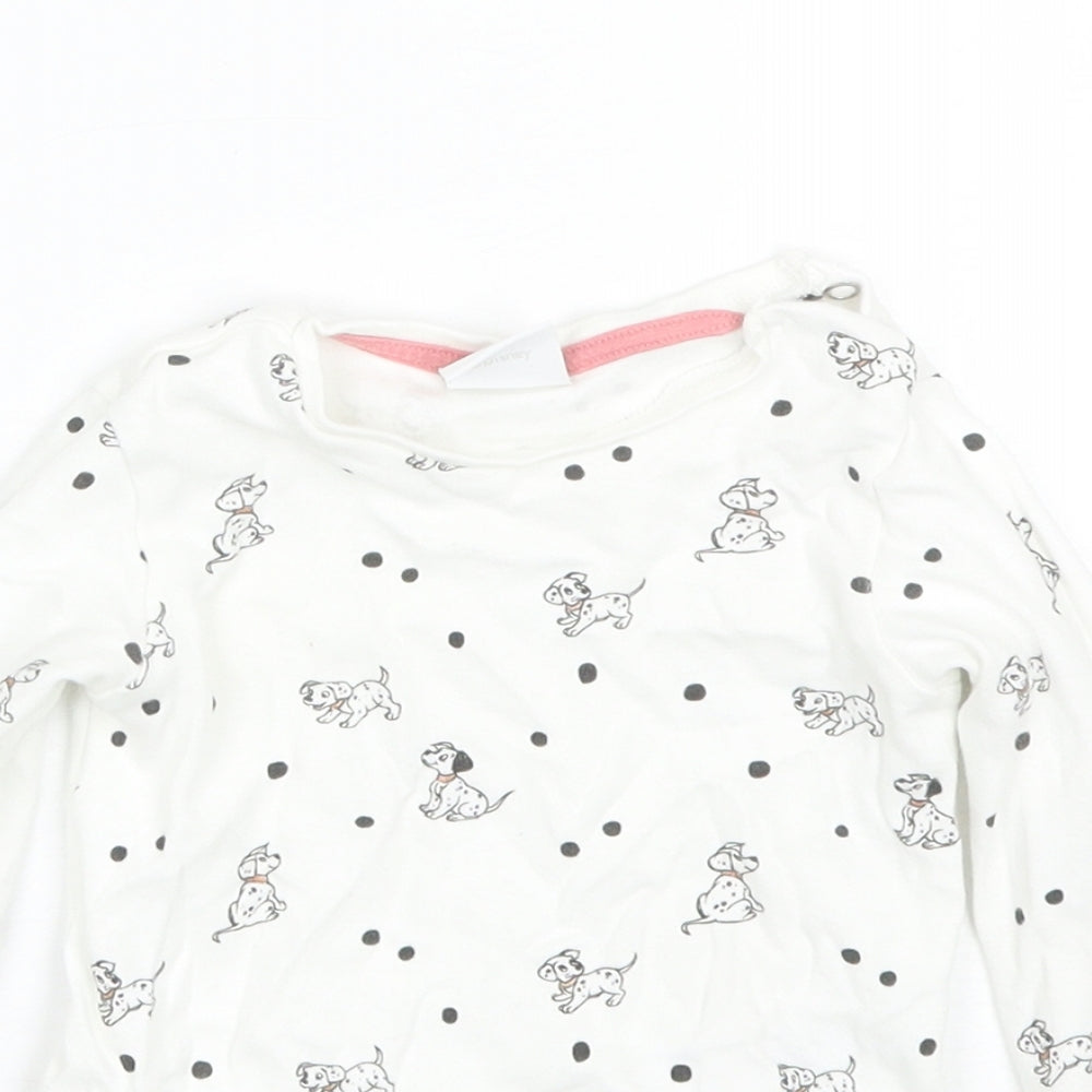 Disney Baby White  Cotton Romper One-Piece Size 9-12 Months