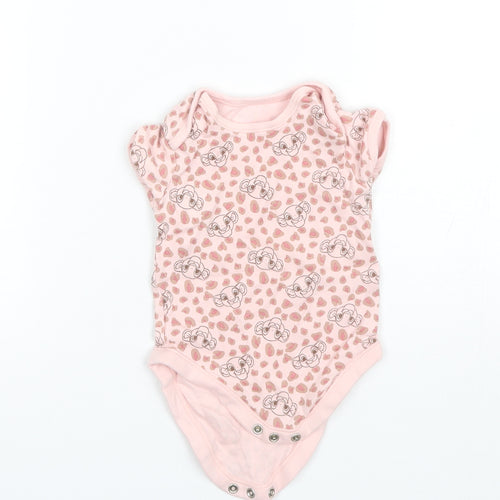 George Baby Pink Animal Print Cotton Romper One-Piece Size 9-12 Months