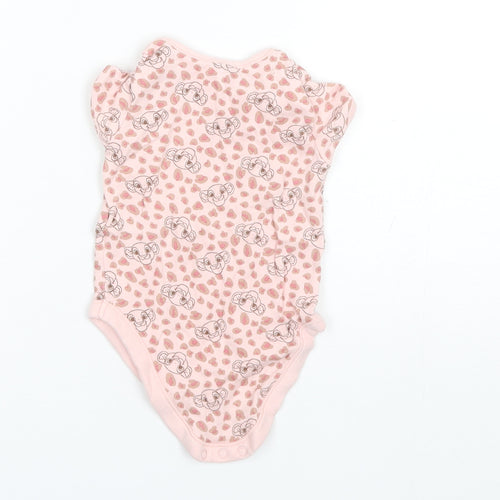 George Baby Pink Animal Print Cotton Romper One-Piece Size 9-12 Months
