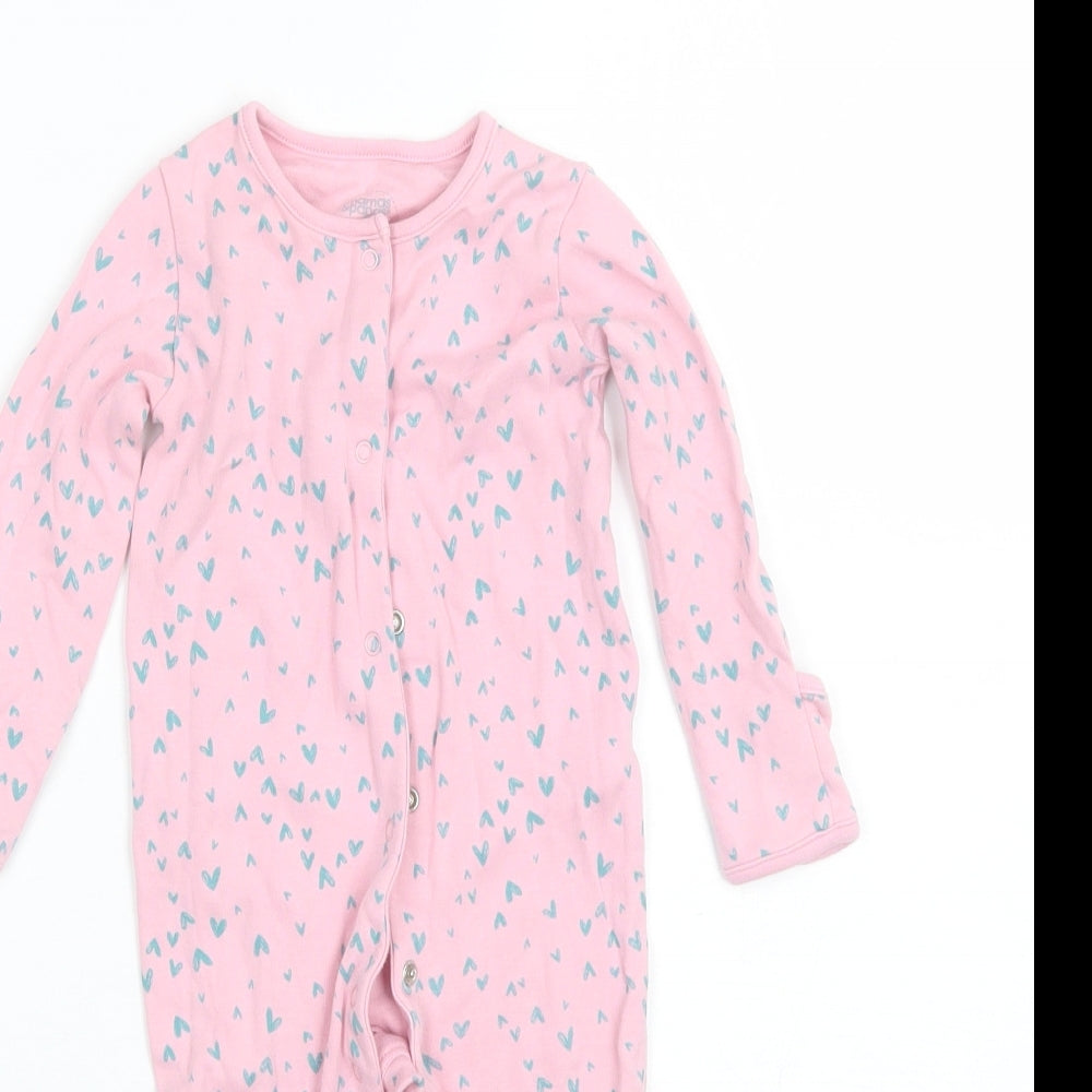 mamas & papas Baby Pink  Cotton Romper One-Piece Size 9-12 Months