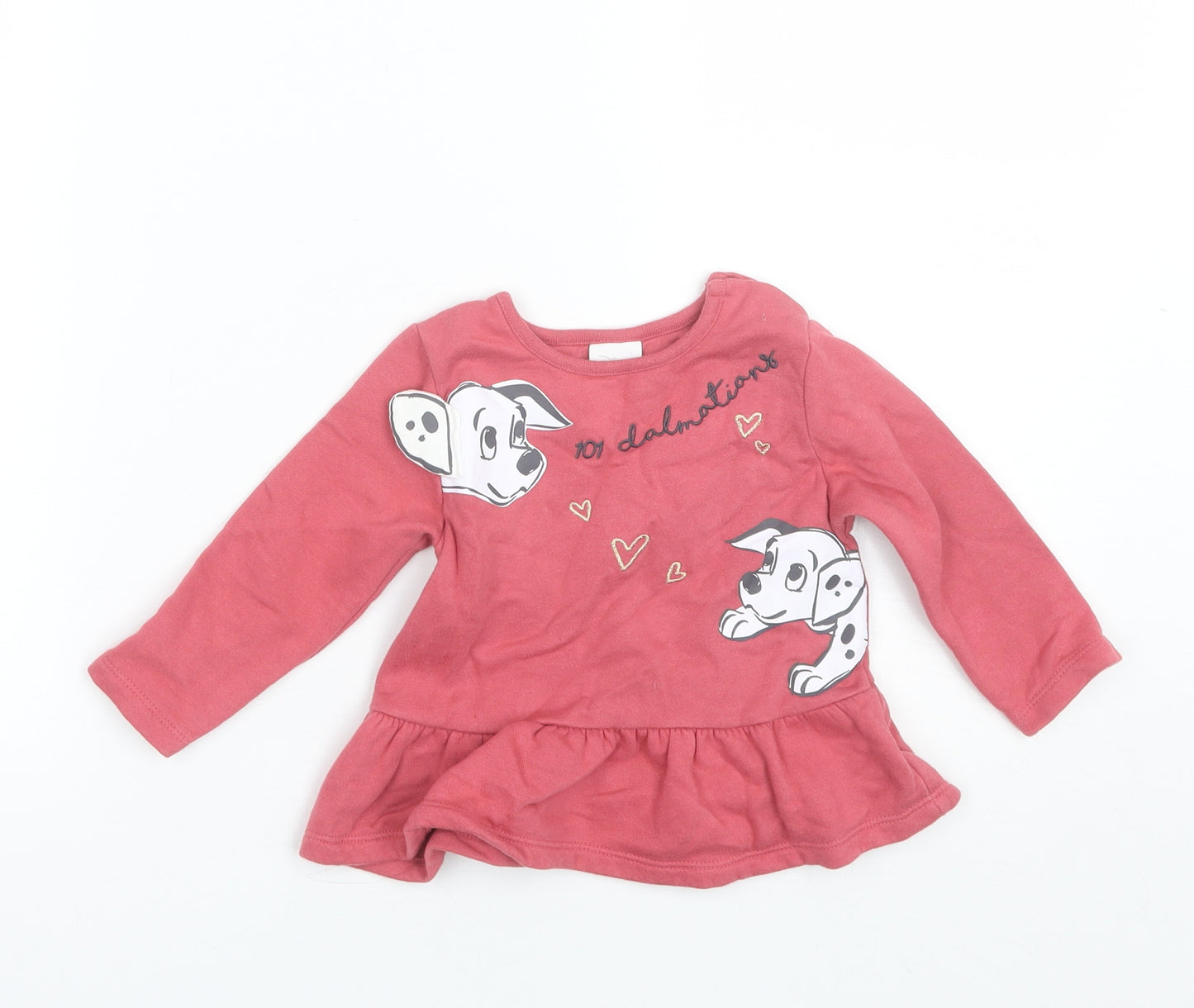Disney Baby Red  Cotton Pullover Jumper Size 6-9 Months   - 101 Dalmatians
