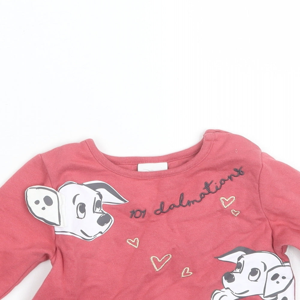 Disney Baby Red  Cotton Pullover Jumper Size 6-9 Months   - 101 Dalmatians