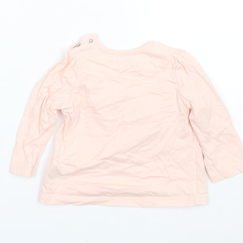 Nutmeg Baby Pink  Cotton Basic T-Shirt Size 9-12 Months Round Neck