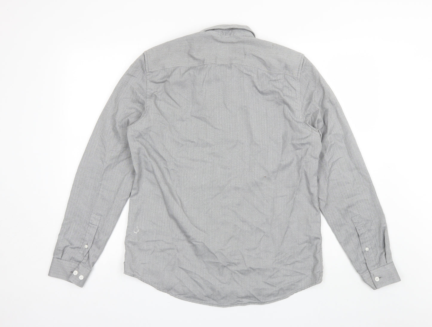 River Island Mens Grey  Polyester  Button-Up Size M Collared
