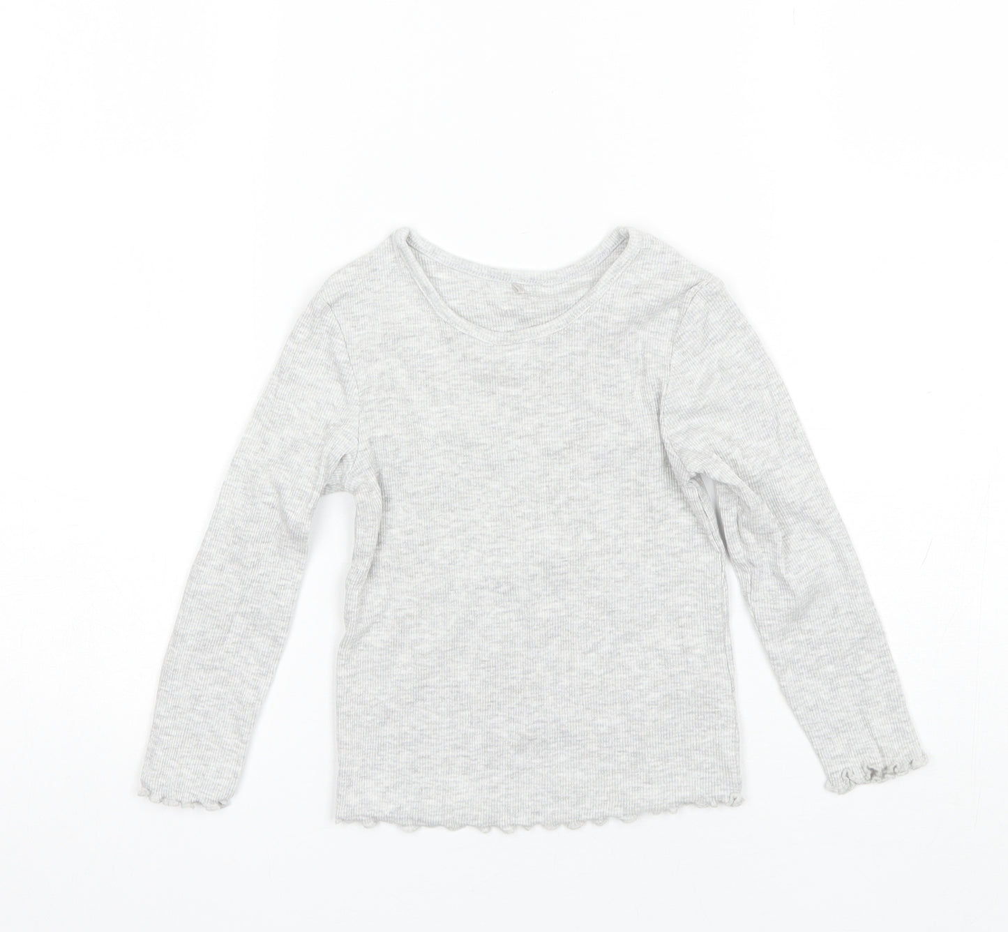 George Girls Grey  Cotton Basic T-Shirt Size 2-3 Years Round Neck