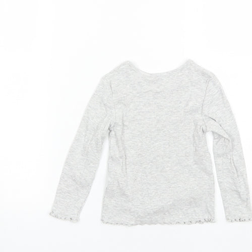 George Girls Grey  Cotton Basic T-Shirt Size 2-3 Years Round Neck