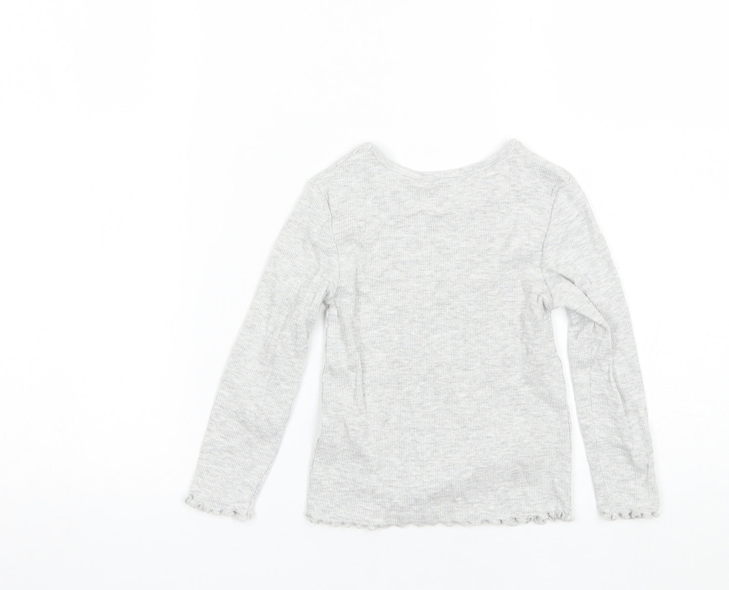 George Girls Grey  Cotton Basic T-Shirt Size 2-3 Years Round Neck