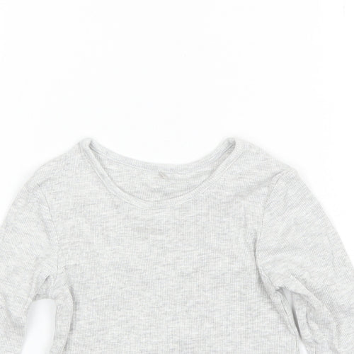 George Girls Grey  Cotton Basic T-Shirt Size 2-3 Years Round Neck