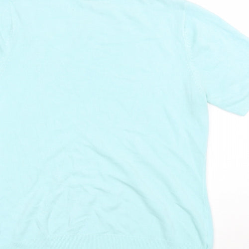 BHS Womens Blue  Acrylic Basic T-Shirt Size 12 Round Neck