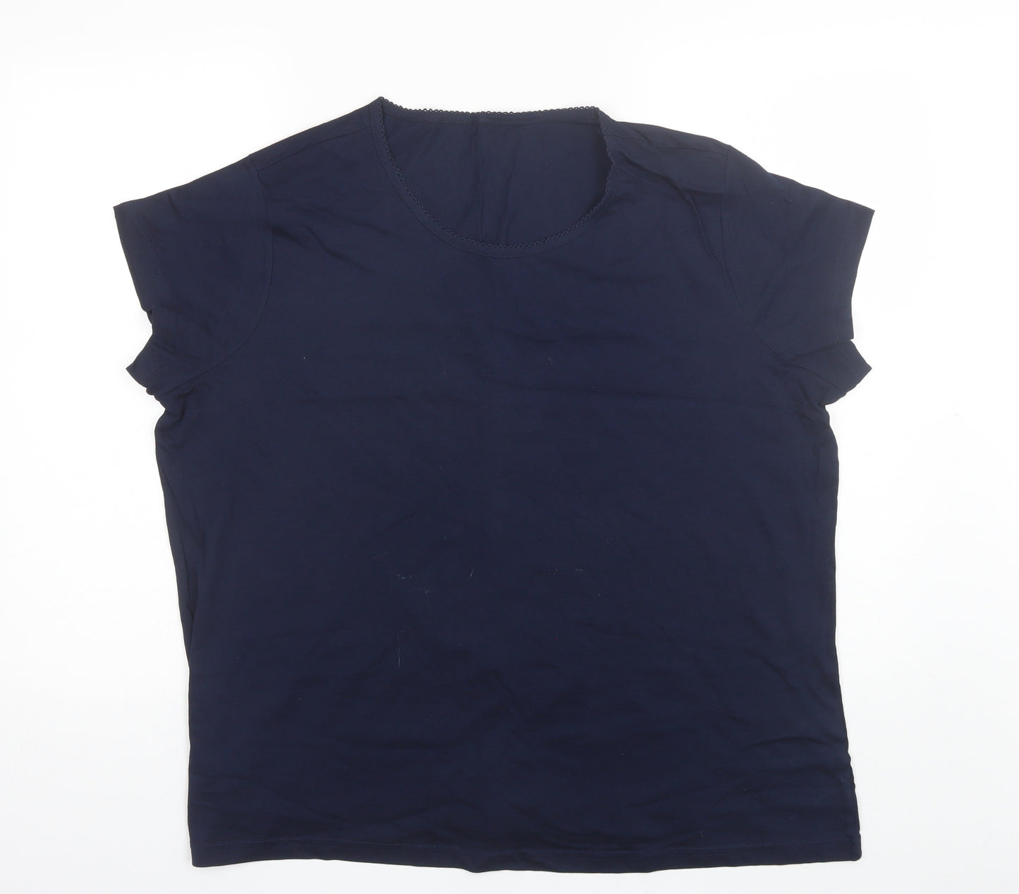 Marks and Spencer Womens Blue  Cotton Top Pyjama Top Size 20
