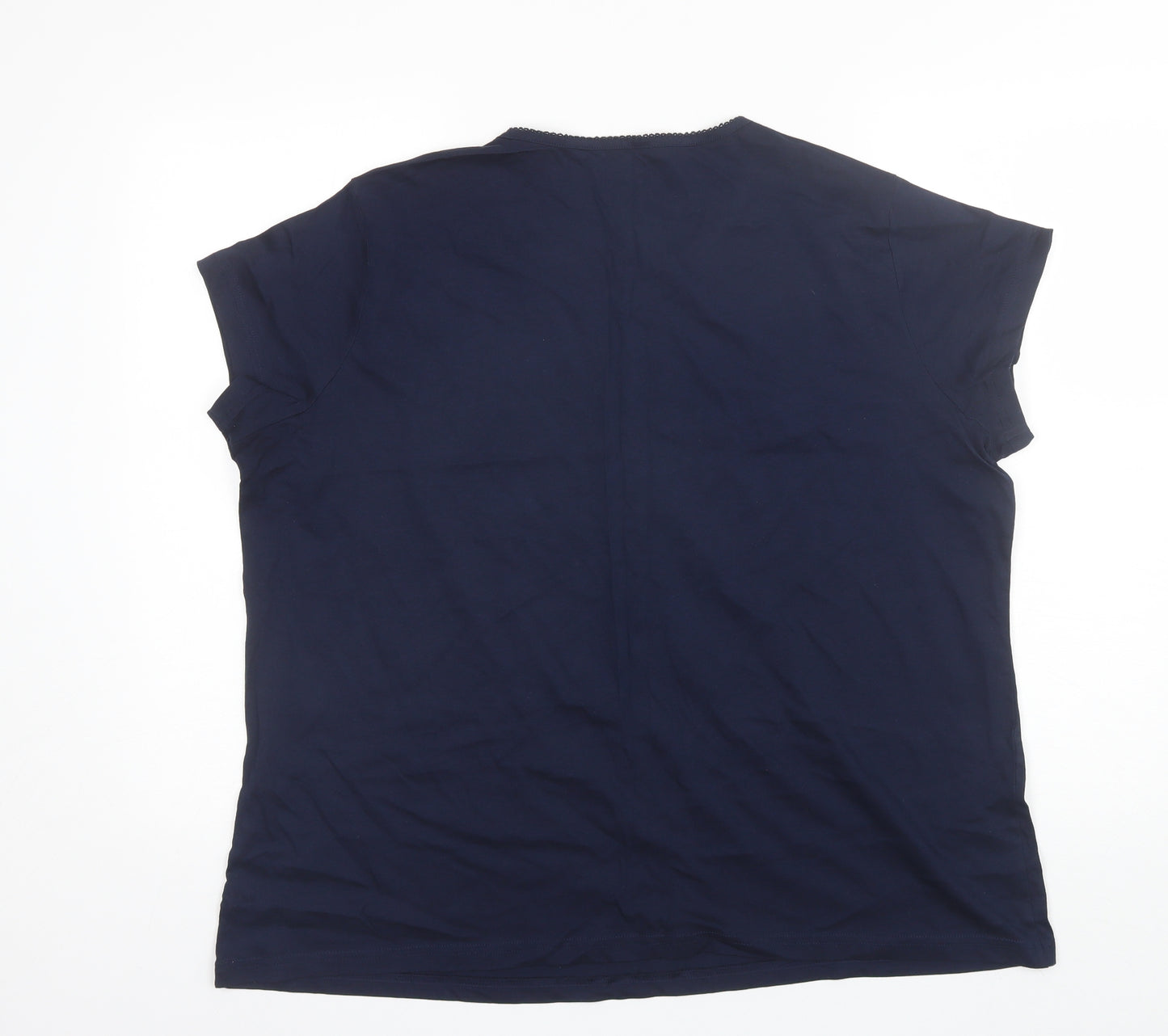 Marks and Spencer Womens Blue  Cotton Top Pyjama Top Size 20