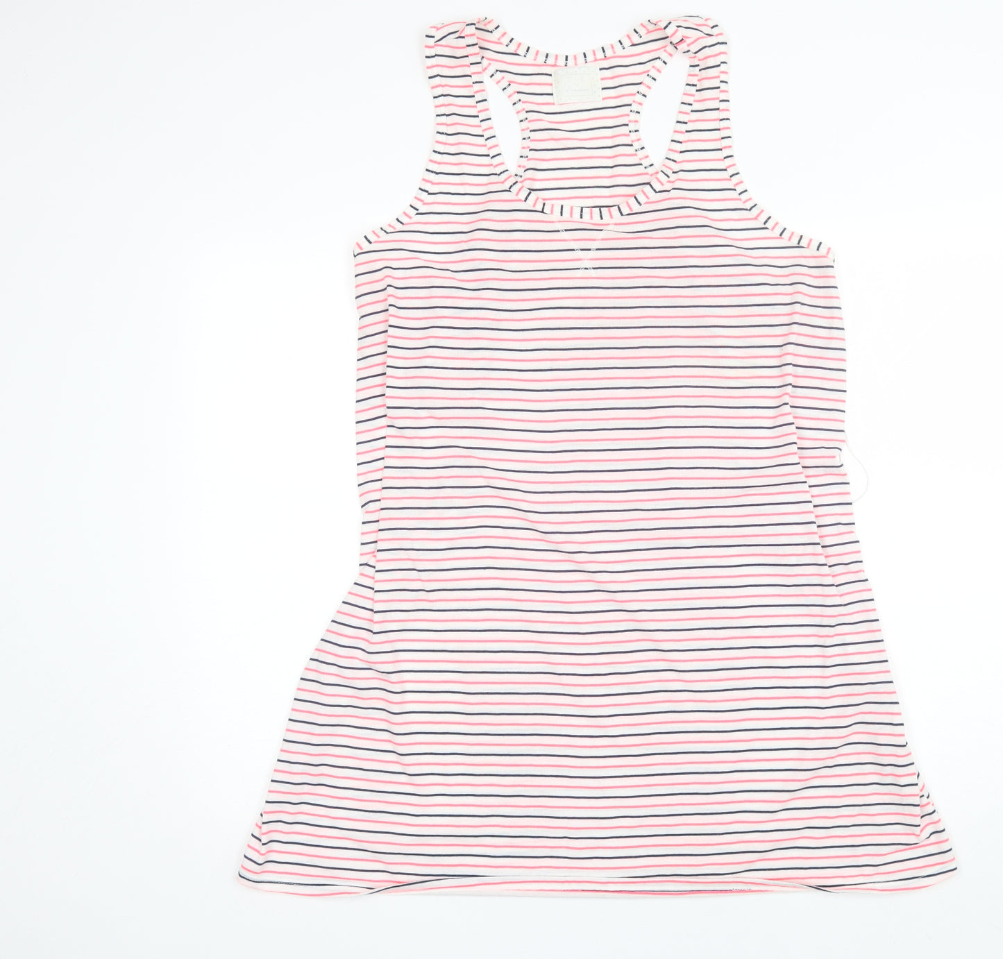 Matalan Womens Pink Striped Polyester Top Dress Size L