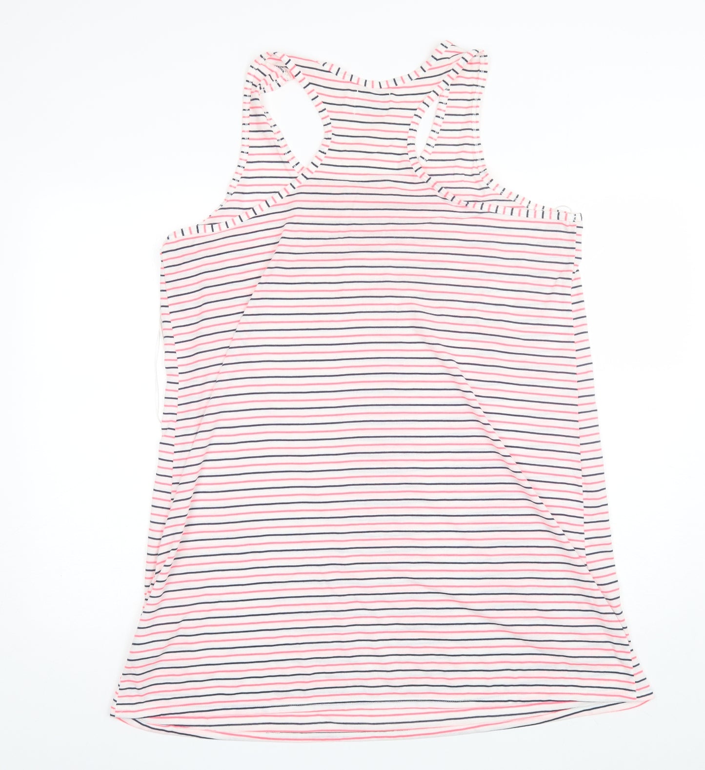 Matalan Womens Pink Striped Polyester Top Dress Size L