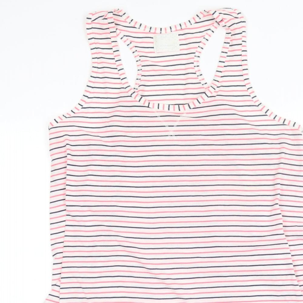 Matalan Womens Pink Striped Polyester Top Dress Size L