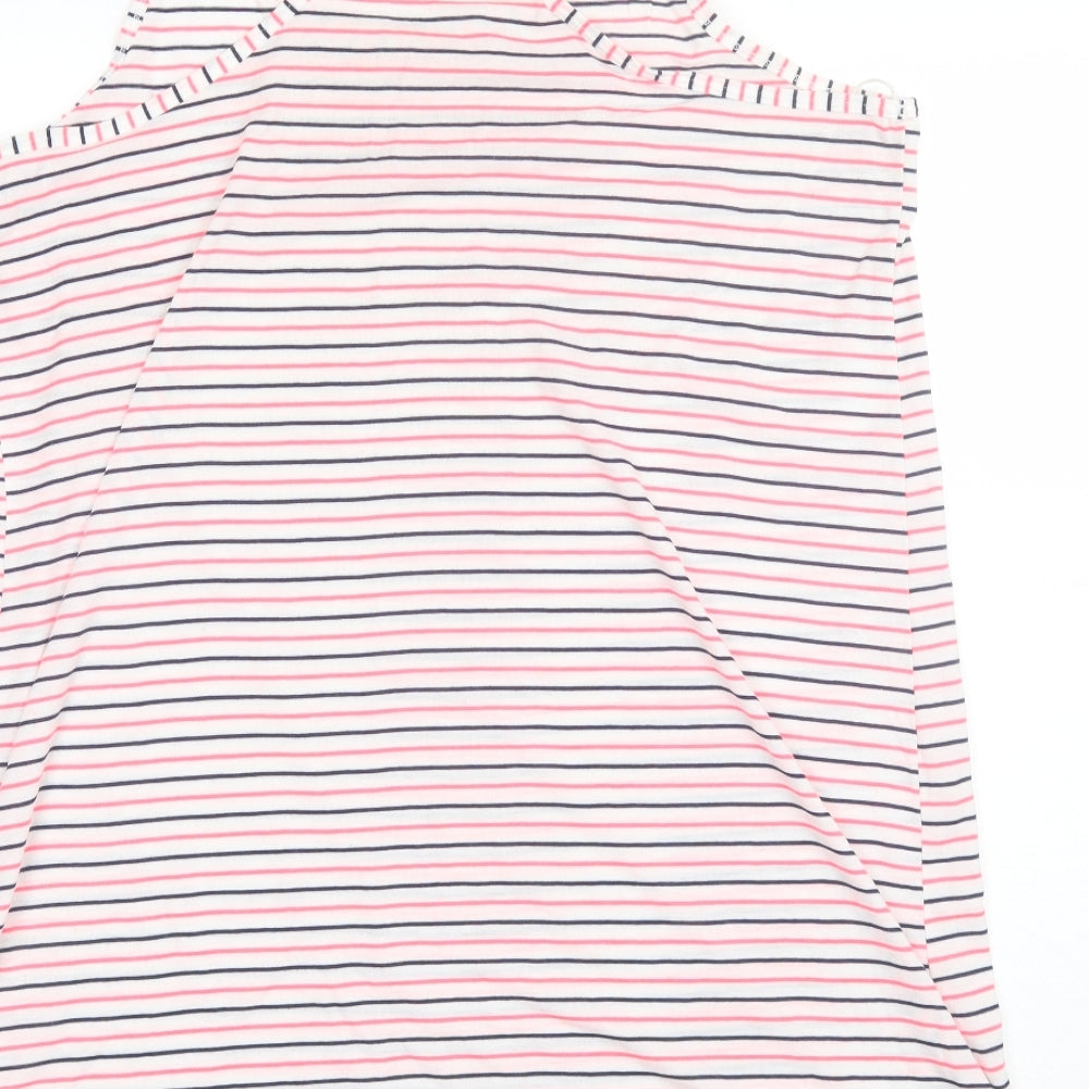 Matalan Womens Pink Striped Polyester Top Dress Size L