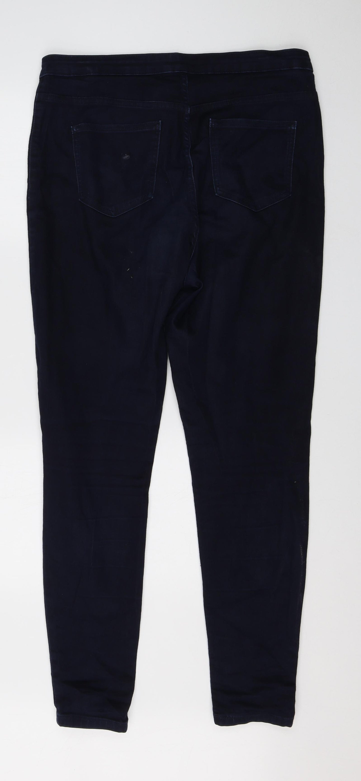 M&S Womens Blue  Cotton Skinny Jeans Size 16 L28 in Regular