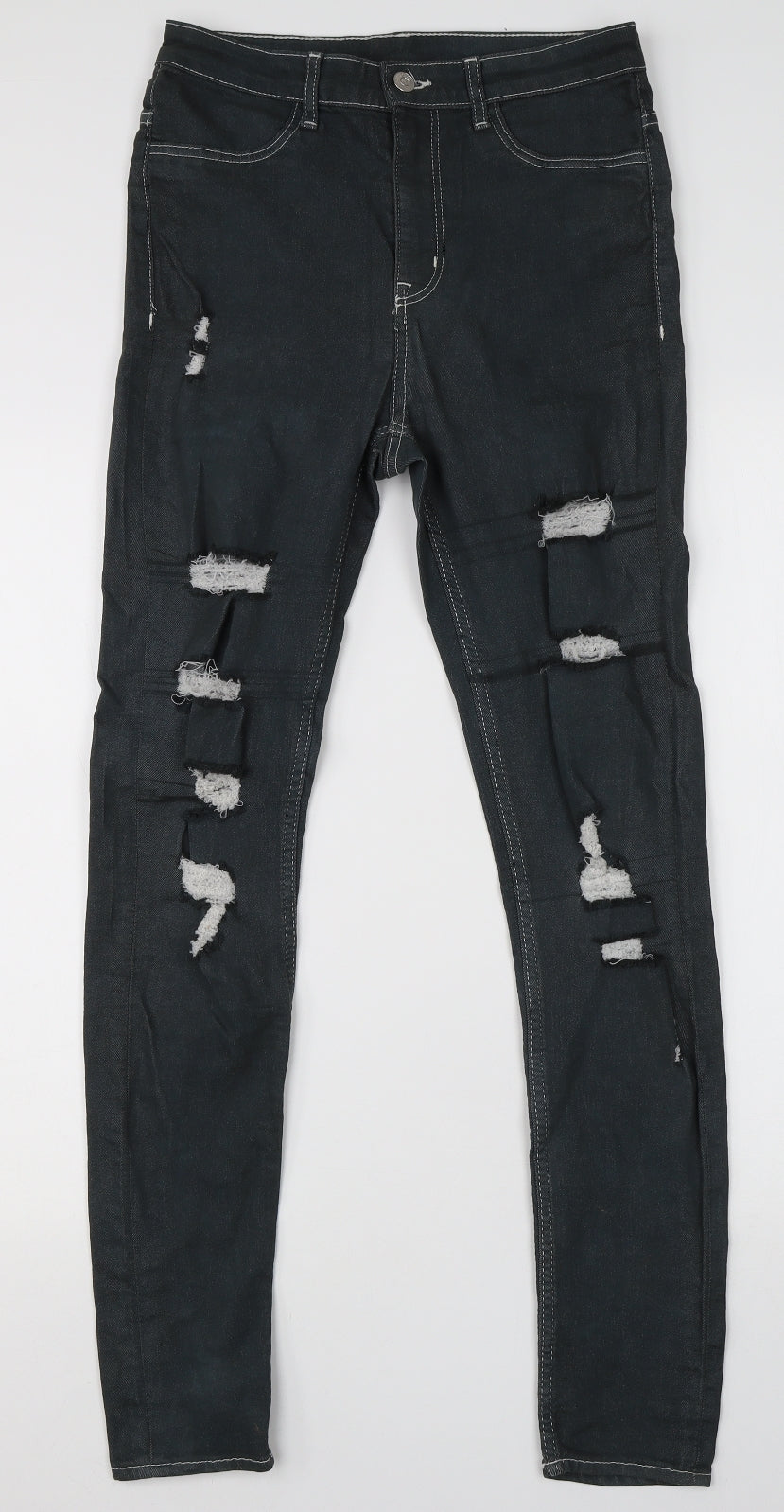 Divided Womens Grey  Cotton Skinny Jeans Size 10 L28 in Regular