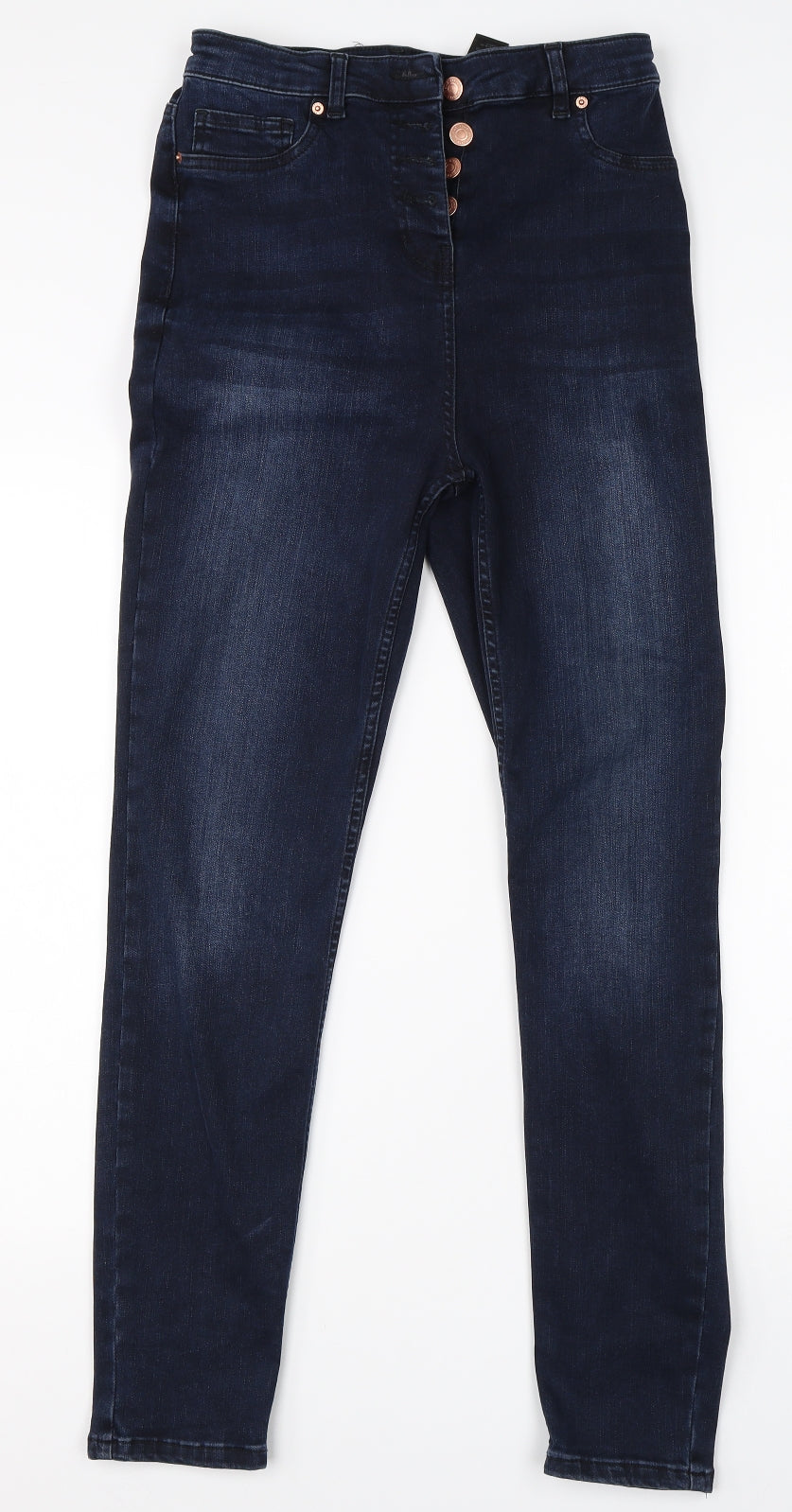 NEXT Womens Blue  Cotton Skinny Jeans Size 12 L27 in Regular