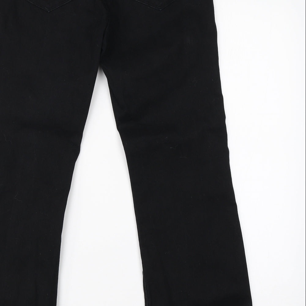 Yes Yes Womens Black  Cotton Bootcut Jeans Size 14 L26 in Regular