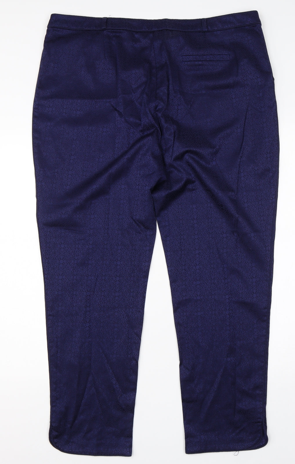 Georgre Womens Purple Paisley Cotton Dress Pants Trousers Size 18 L26 in Regular