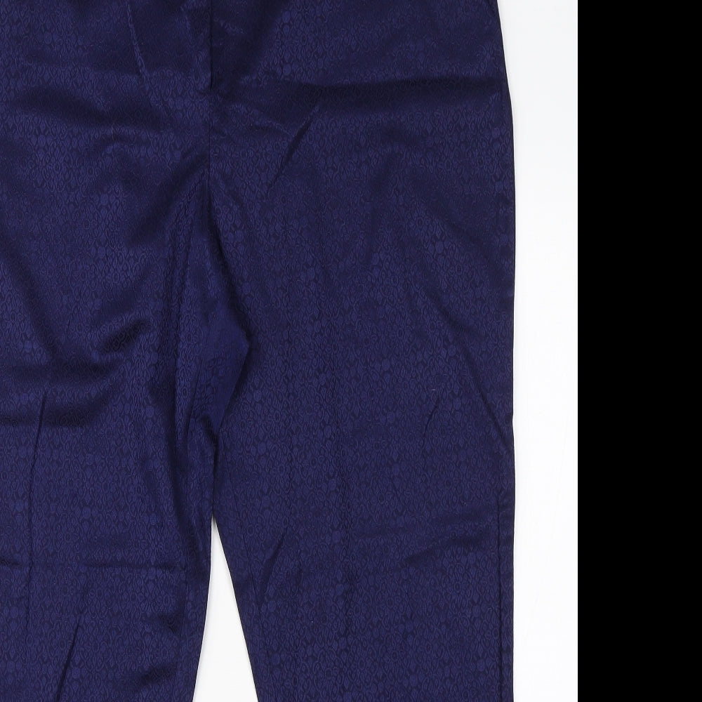 Georgre Womens Purple Paisley Cotton Dress Pants Trousers Size 18 L26 in Regular