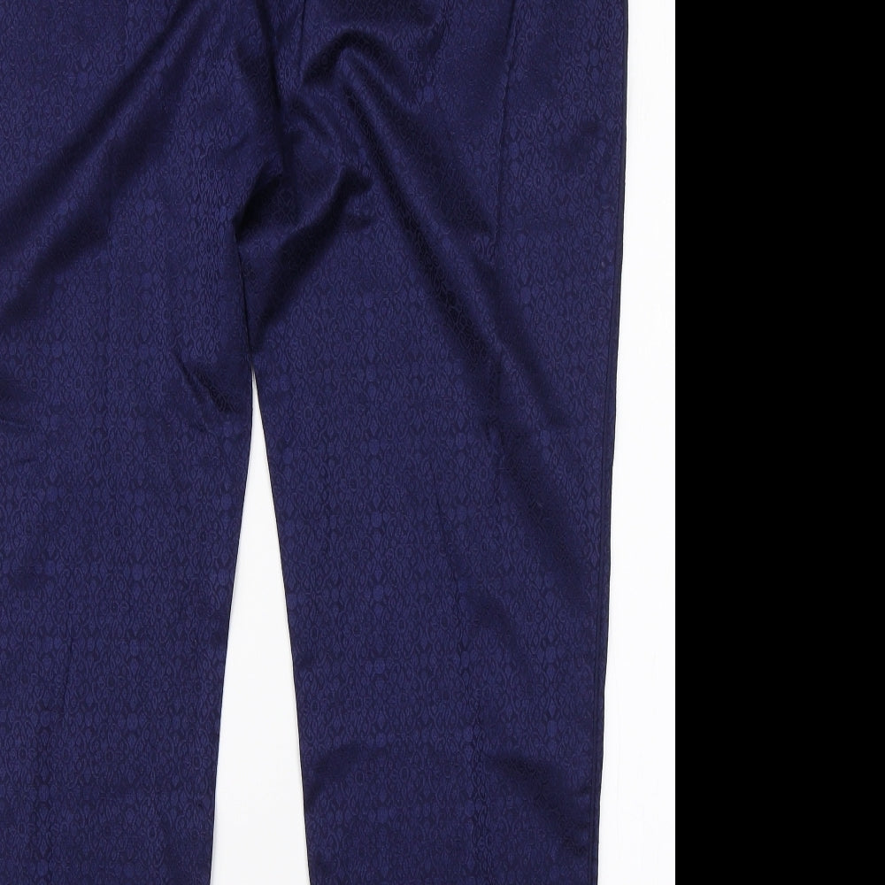 Georgre Womens Purple Paisley Cotton Dress Pants Trousers Size 18 L26 in Regular