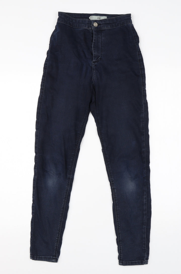Topshop Womens Blue Cotton Skinny Jeans Size 25 in L25 in Regular