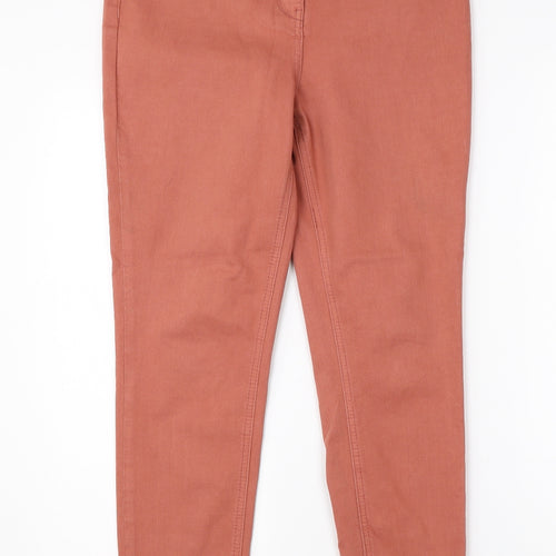 Papaya Womens Pink  Cotton Skinny Jeans Size 12 L26 in Regular