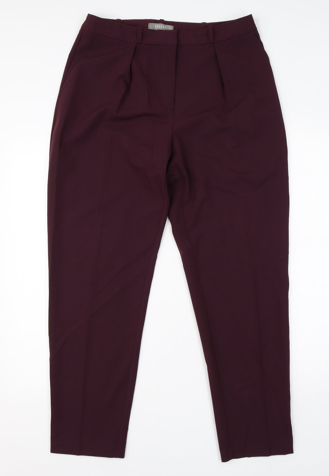 Oasis Womens Purple  Viscose Dress Pants Trousers Size 12 L27 in Regular
