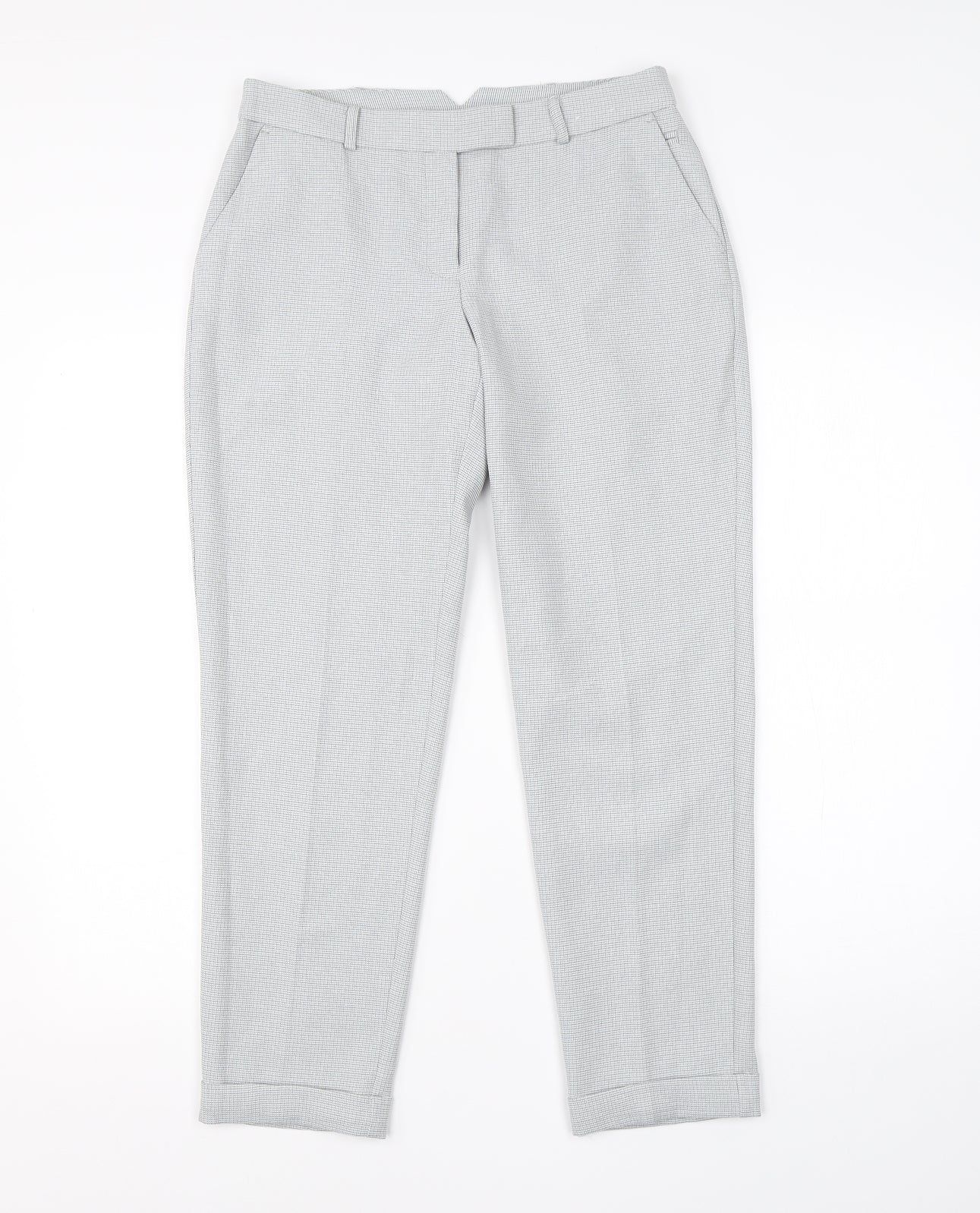 Dorothy Perkins Womens Blue Check Polyester Dress Pants Trousers Size 8 L24 in Regular