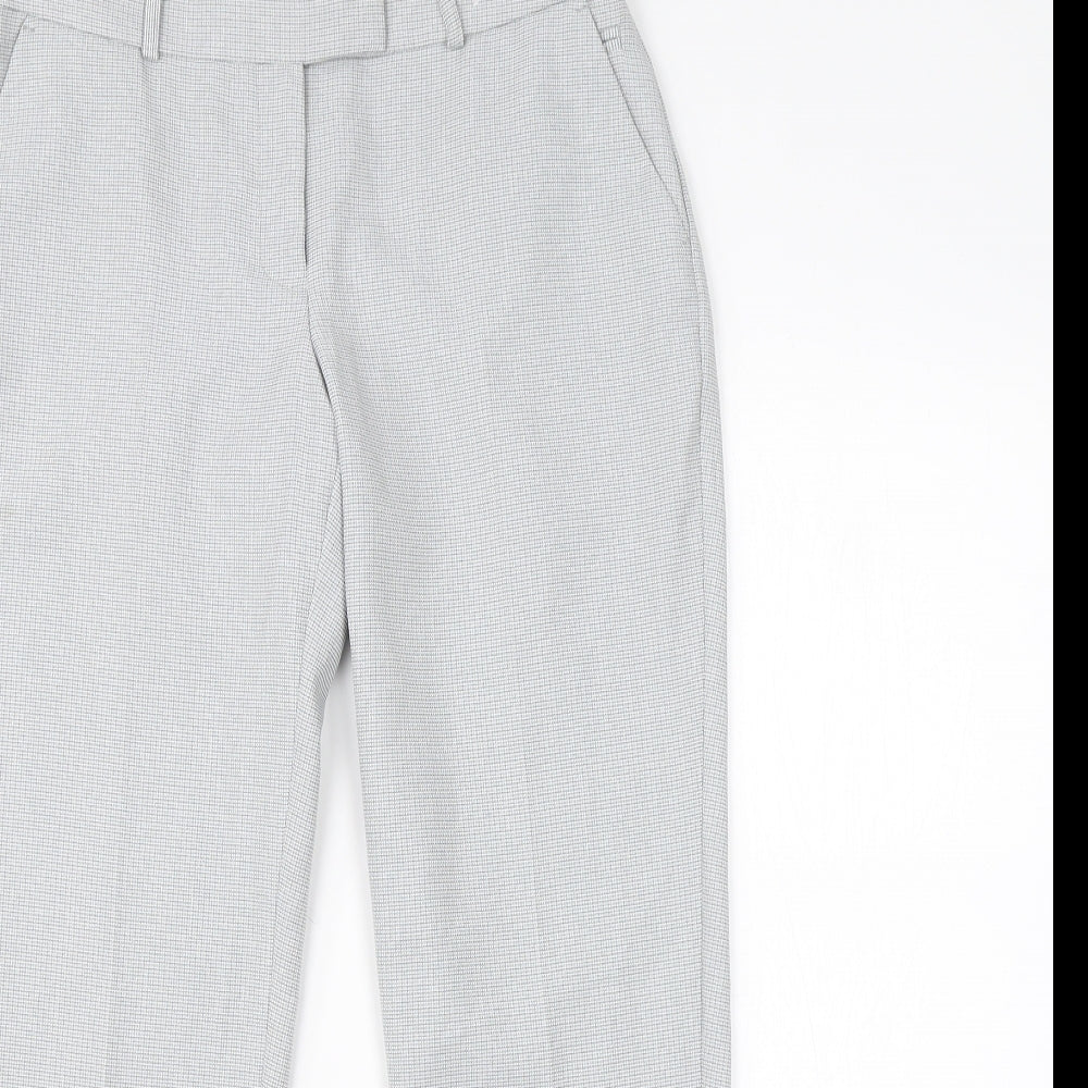 Dorothy Perkins Womens Blue Check Polyester Dress Pants Trousers Size 8 L24 in Regular